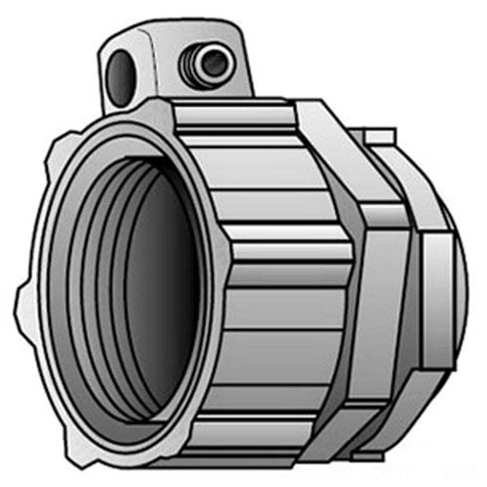 Oz-Gedney 4Q-400L, 4", Malleable Iron, Grounding, Liquid Tight Connector, 1pc
