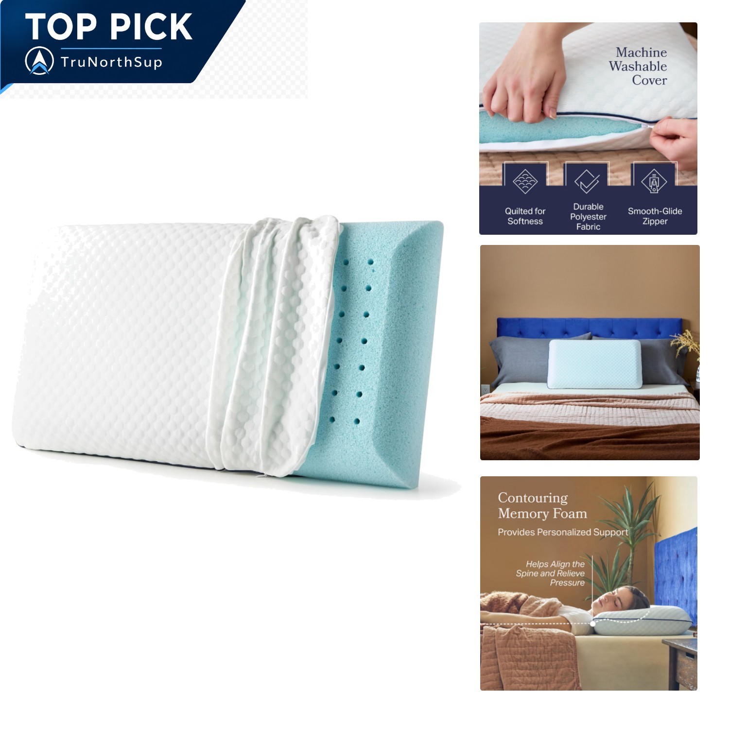Cooling Gel Memory Foam Pillow Standard Size Neck Shoulder Support Ventilated...
