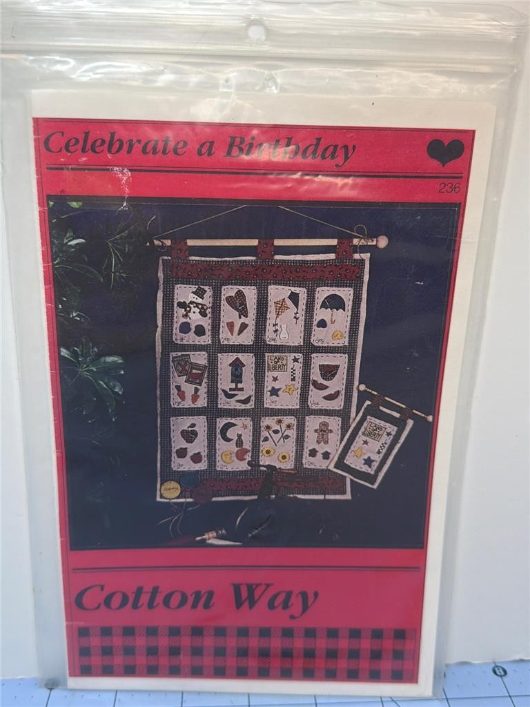 COTTON WAY Quilt Pattern - CELEBRATE A BIRTHDAY - 21" x 28" Birthday Calendar