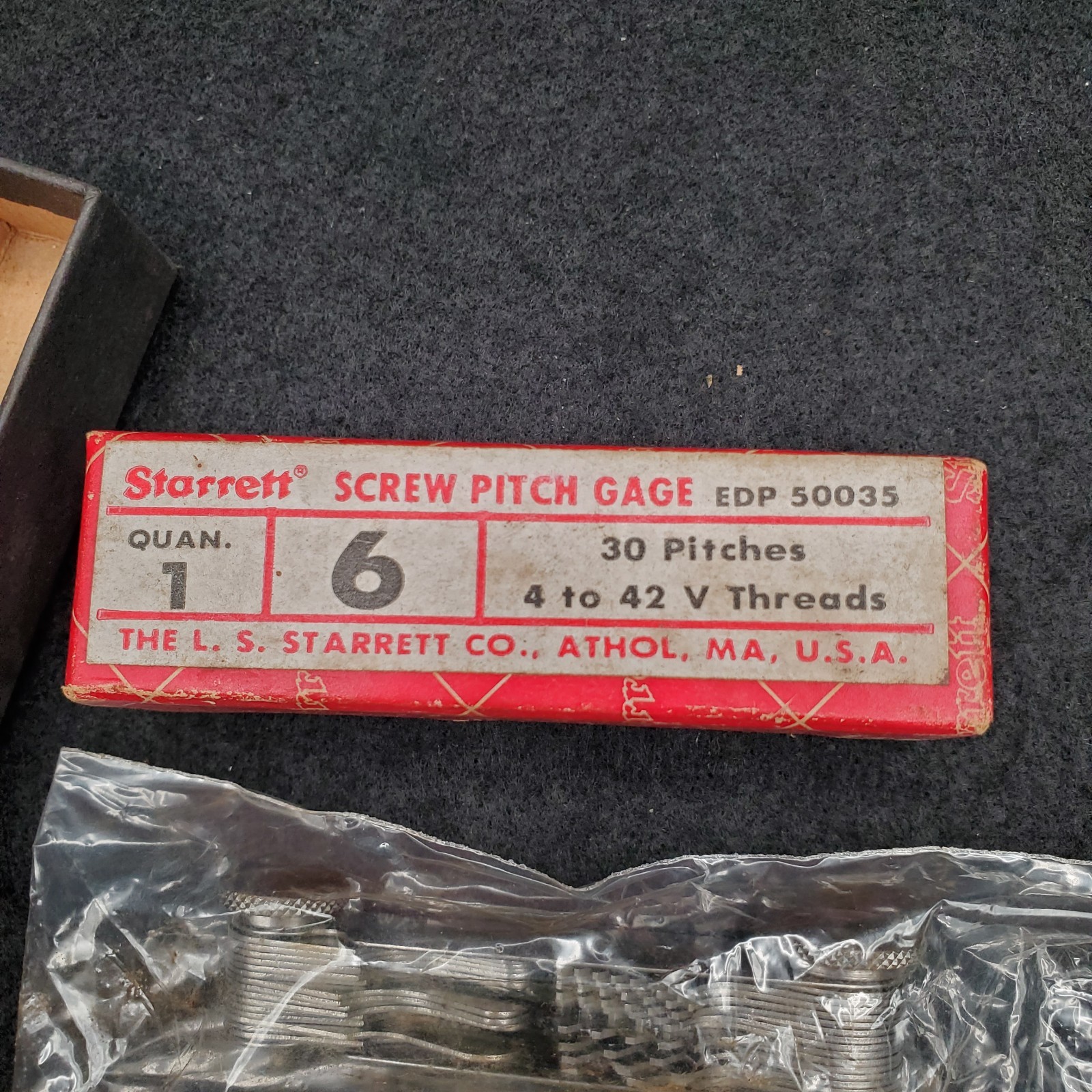 Vintage STARRETT No. 6 Screw Thread Pitch Gage w/ 30 Pitches Machinist USA