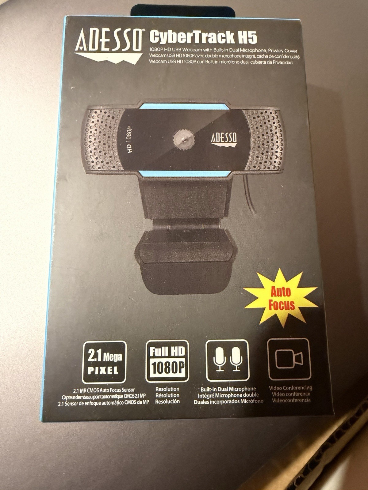 Lot Of Eight (8) - CyberTrack H5 1080p HD USB Webcam w/ Built-in Dual Microphone