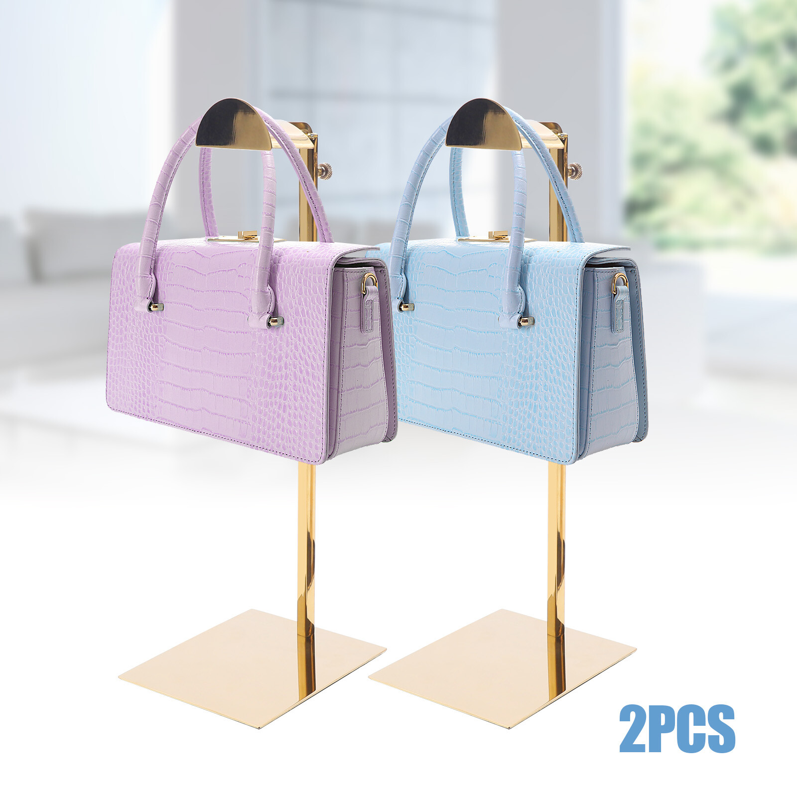 2-Pack Adjustable Metal Handbag Racks for Stylish Storage and Display