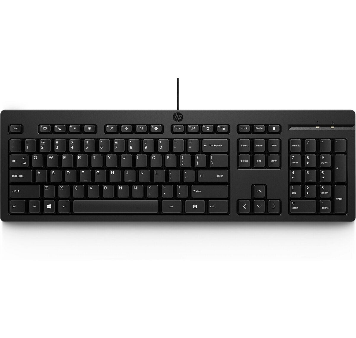 HP 125 Wired English Keyboard, QWERTY, USB, Plug and Play, Black - 266C9AA#ABA
