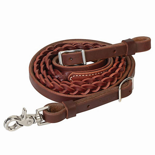 Weaver 3 Plait Braided Roper Rein 5/8x8ft Rose