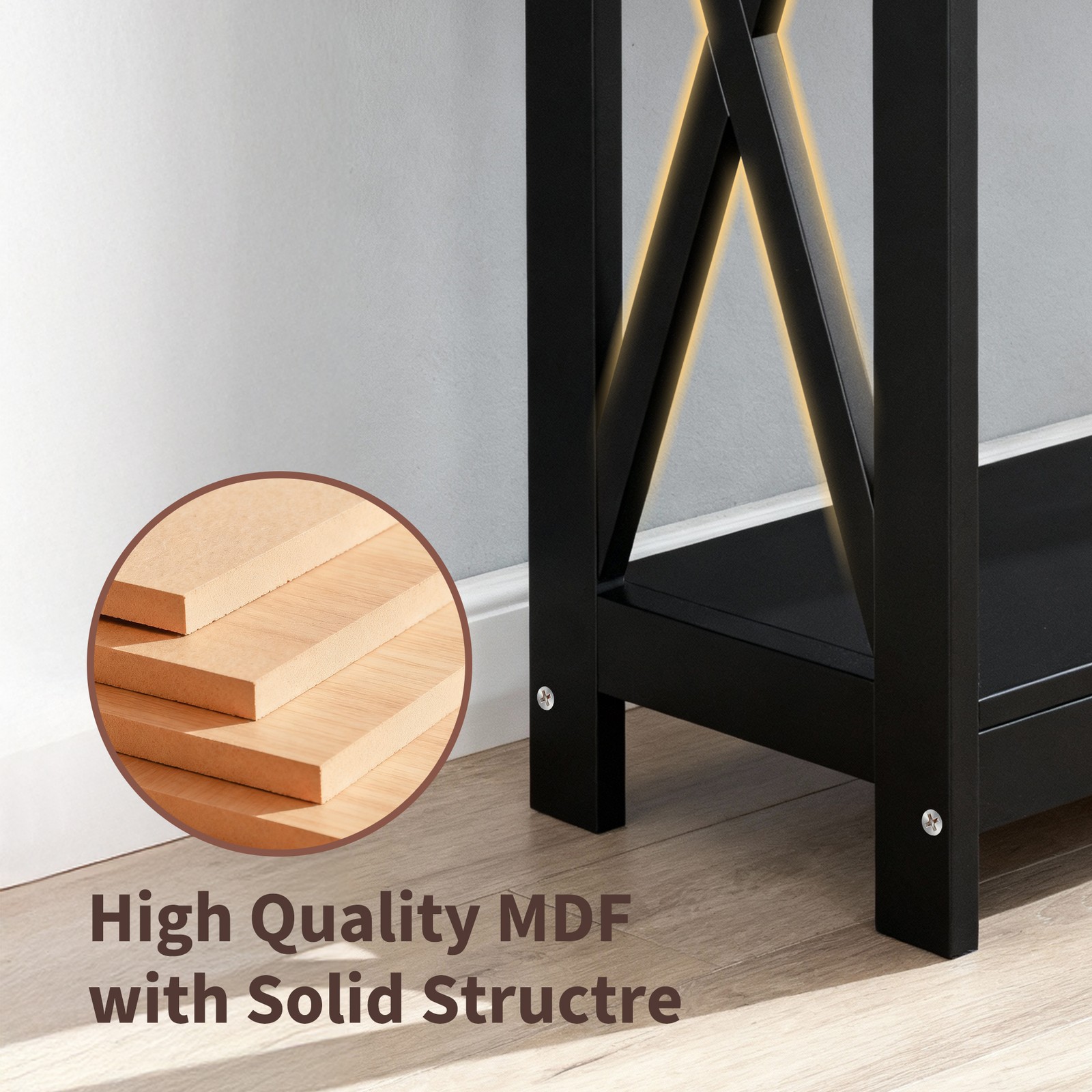 Console Table Along Bed Accent Side Stand Display Storage Shelf Entryway 47inch