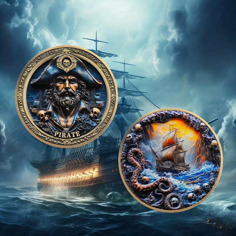 Kraken's Wrath Pirate Coin Collectable Adventure Kids Caribbean Memorabilia 1-pc