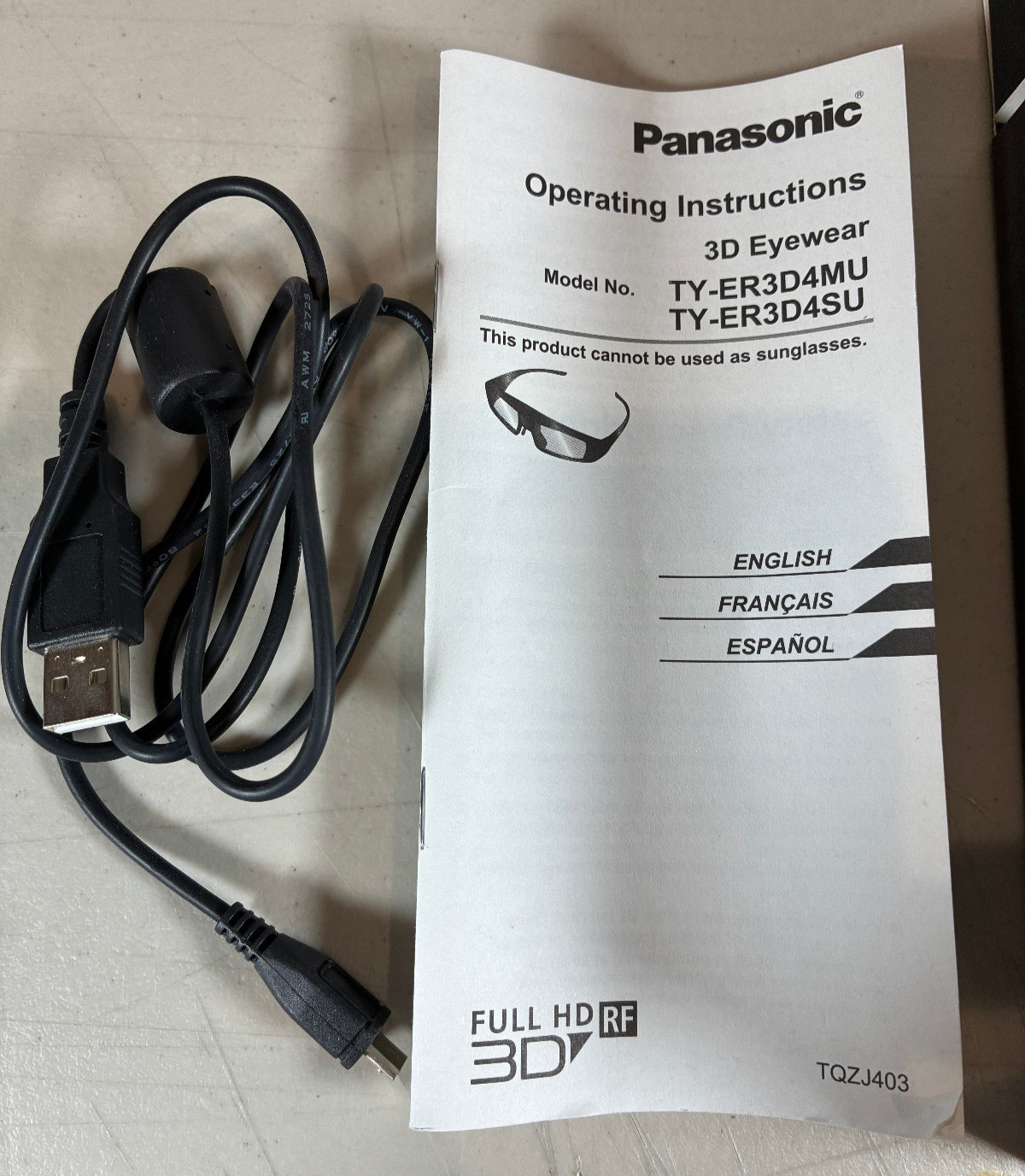 Panasonic Viera TYER3D4MU 3D Full HD Glasses Eyewear M/M Active/RF Bluetooth