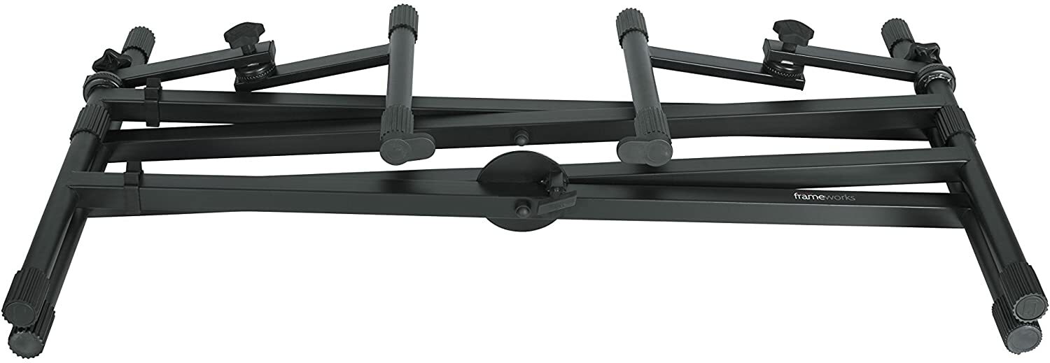 Gator Frameworks Deluxe Two Tier X-Style Keyboard Stand with Adjustable Height