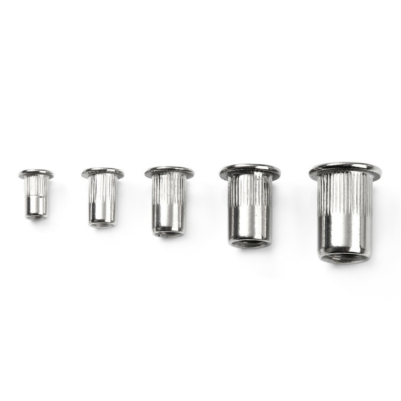 150Pcs RIVET NUT Flat Head Threaded Insert Stainless Steel Nutsert Set Kit