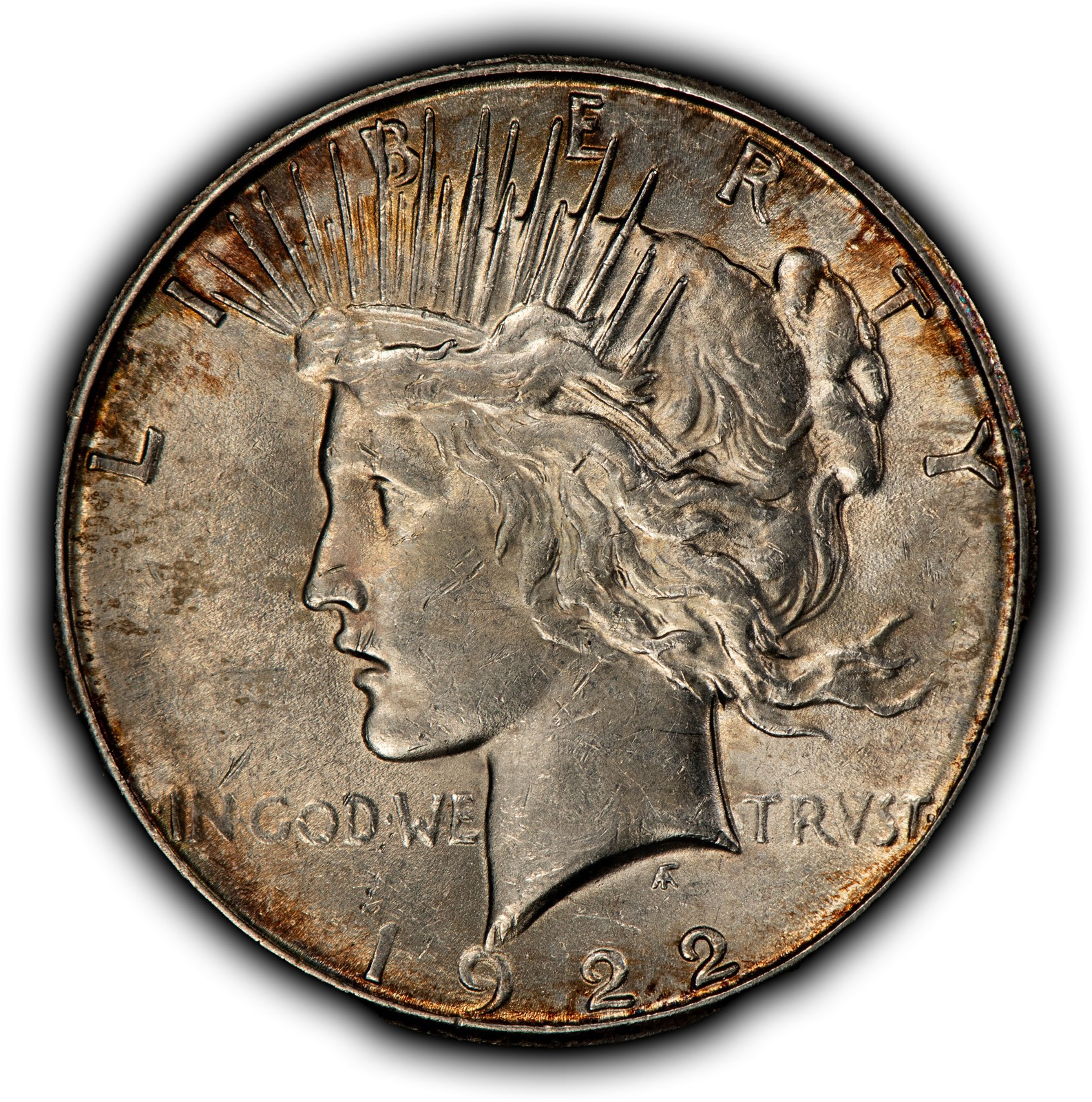 1922-S $1 Silver Peace Dollar - AU Semi Key Date - SKU-D7238