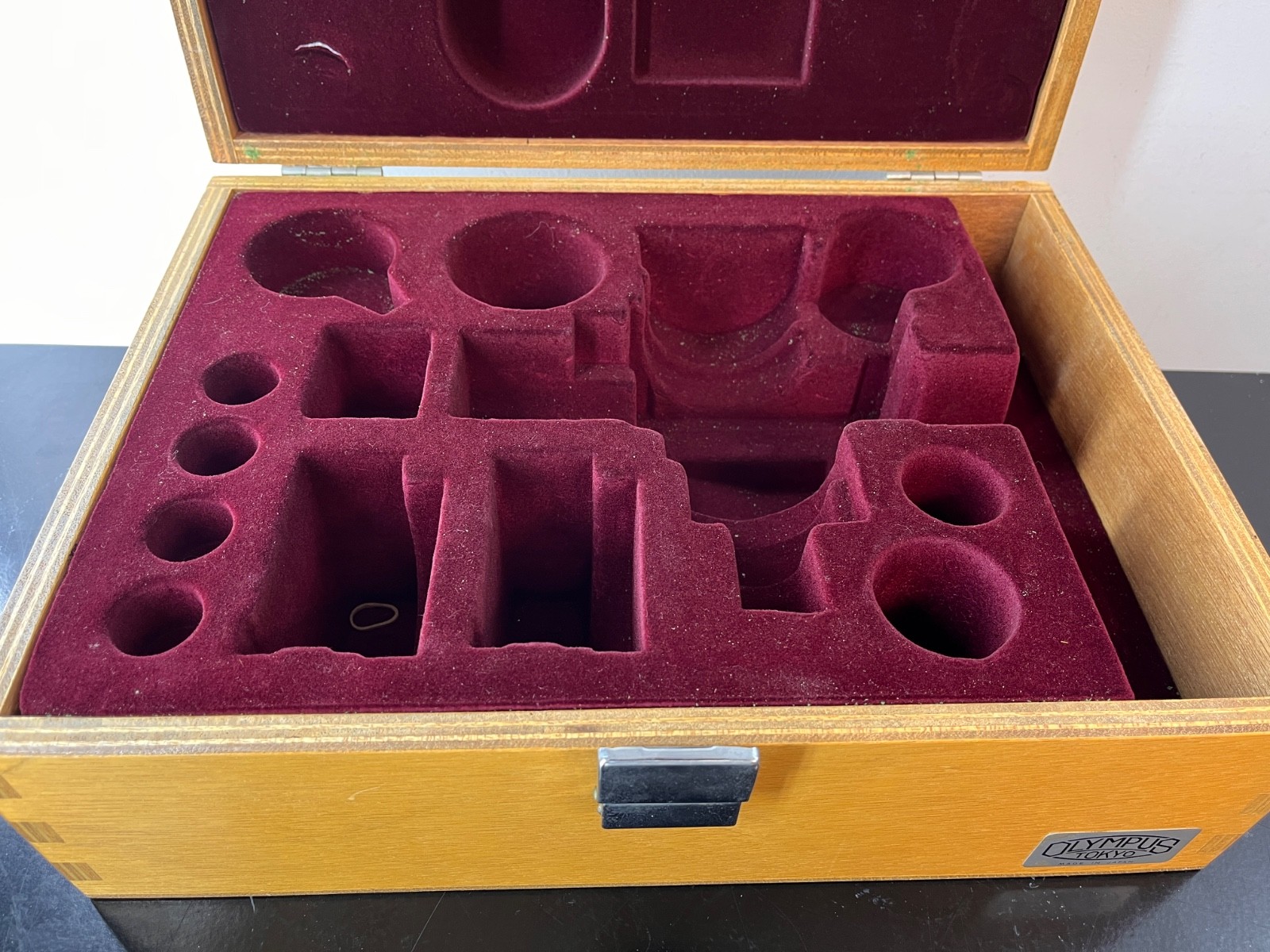 Olympus Wooden Microscope Accessories Box — Vintage