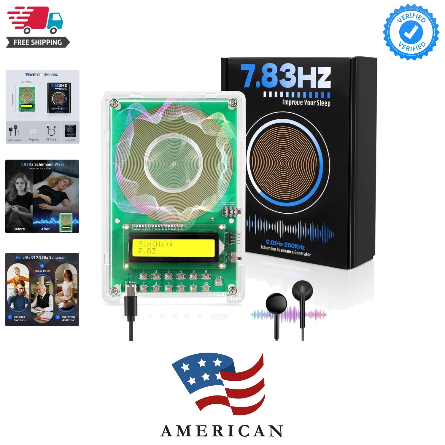 Adjustable Frequency Generator for Healing 0.01Hz-200kHz, 7.83Hz Schumann Res...