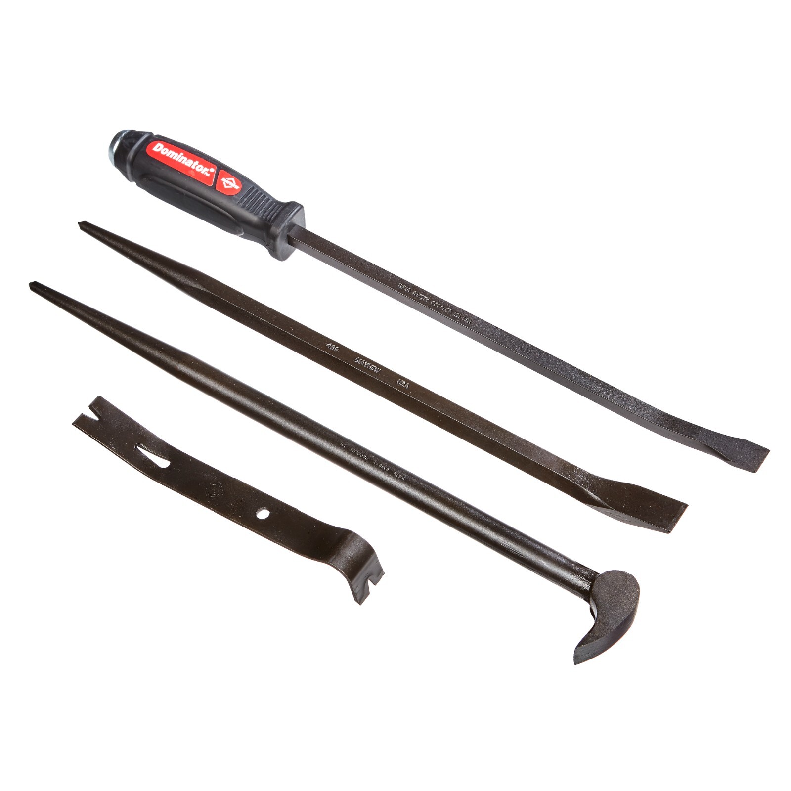 Mayhew 4pc Utility Pry Bar Set Curved, Ladyfoot, Alignment, Mini Nail Puller USA