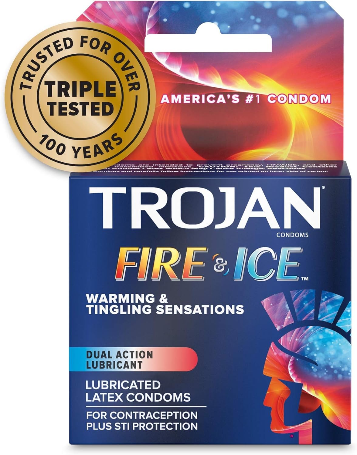 Trojan Fire & Ice Condoms 3 Pack 3 Count (Pack of 1)