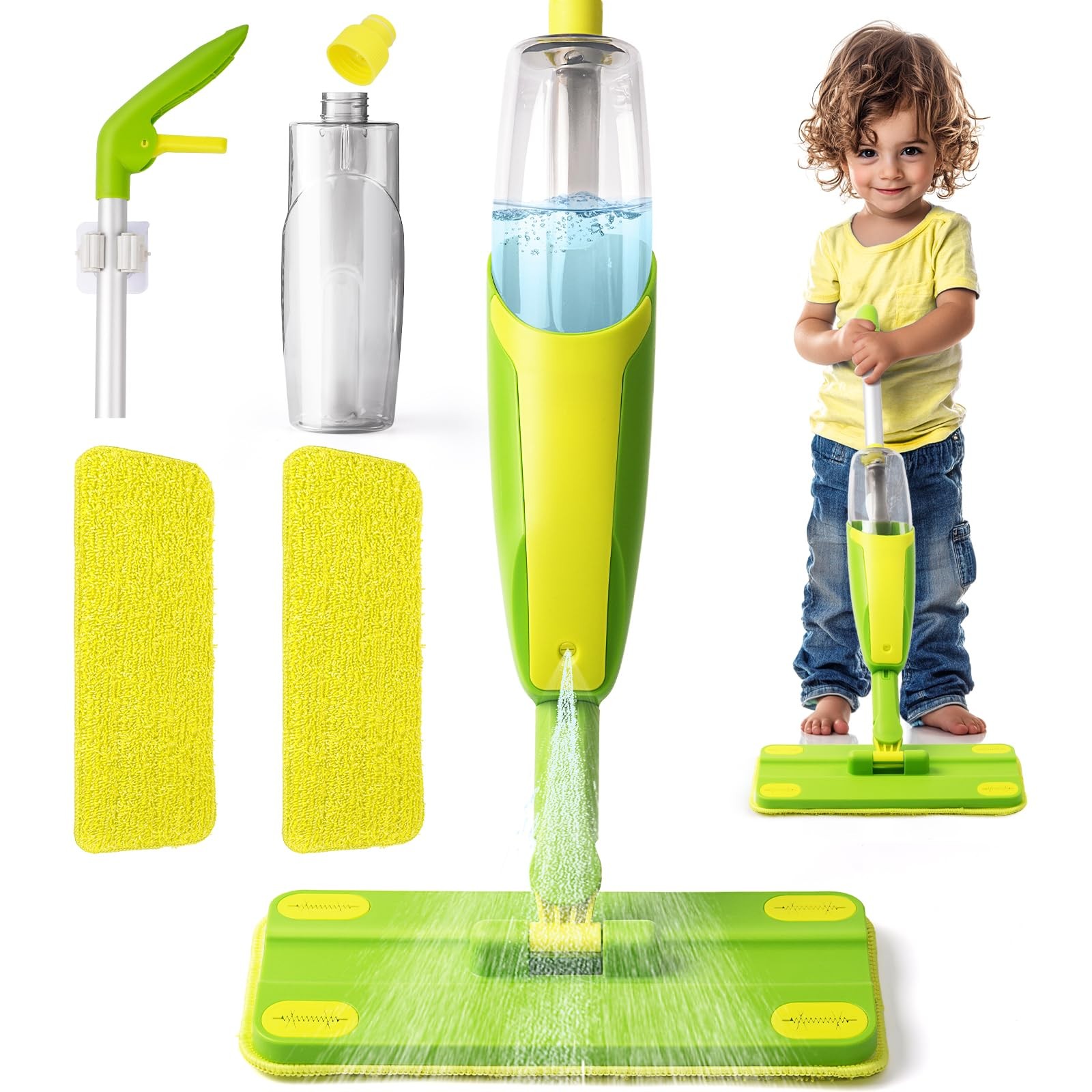 Toddler Spray Mop-Montessori Toys Mini Size Cleaning Mini Mop That Really Spr...