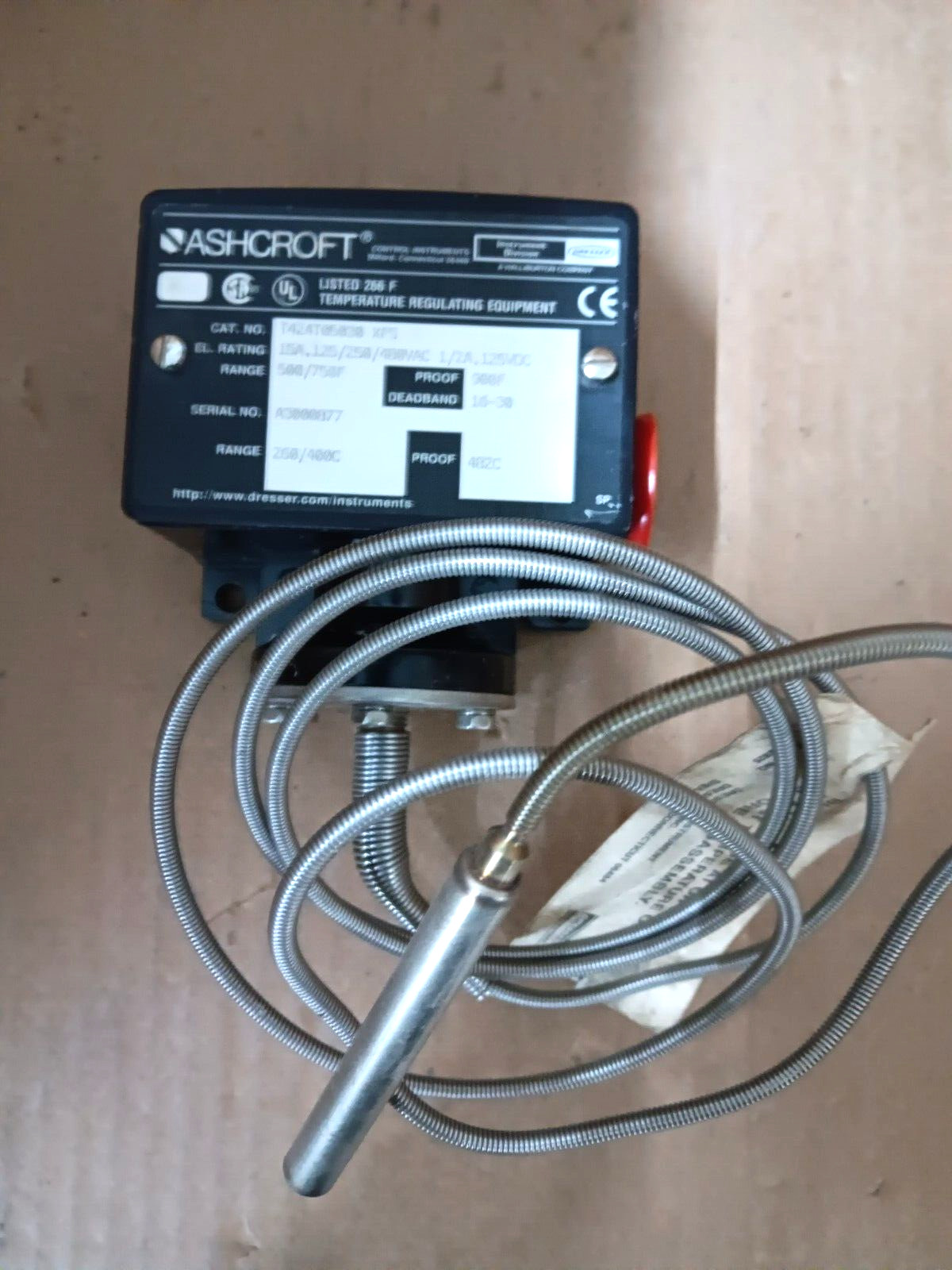 ASHCROFT T424T05030 XFS TEMPERATURE REGULATOR SWITCH 15A 125/250/400 VAC