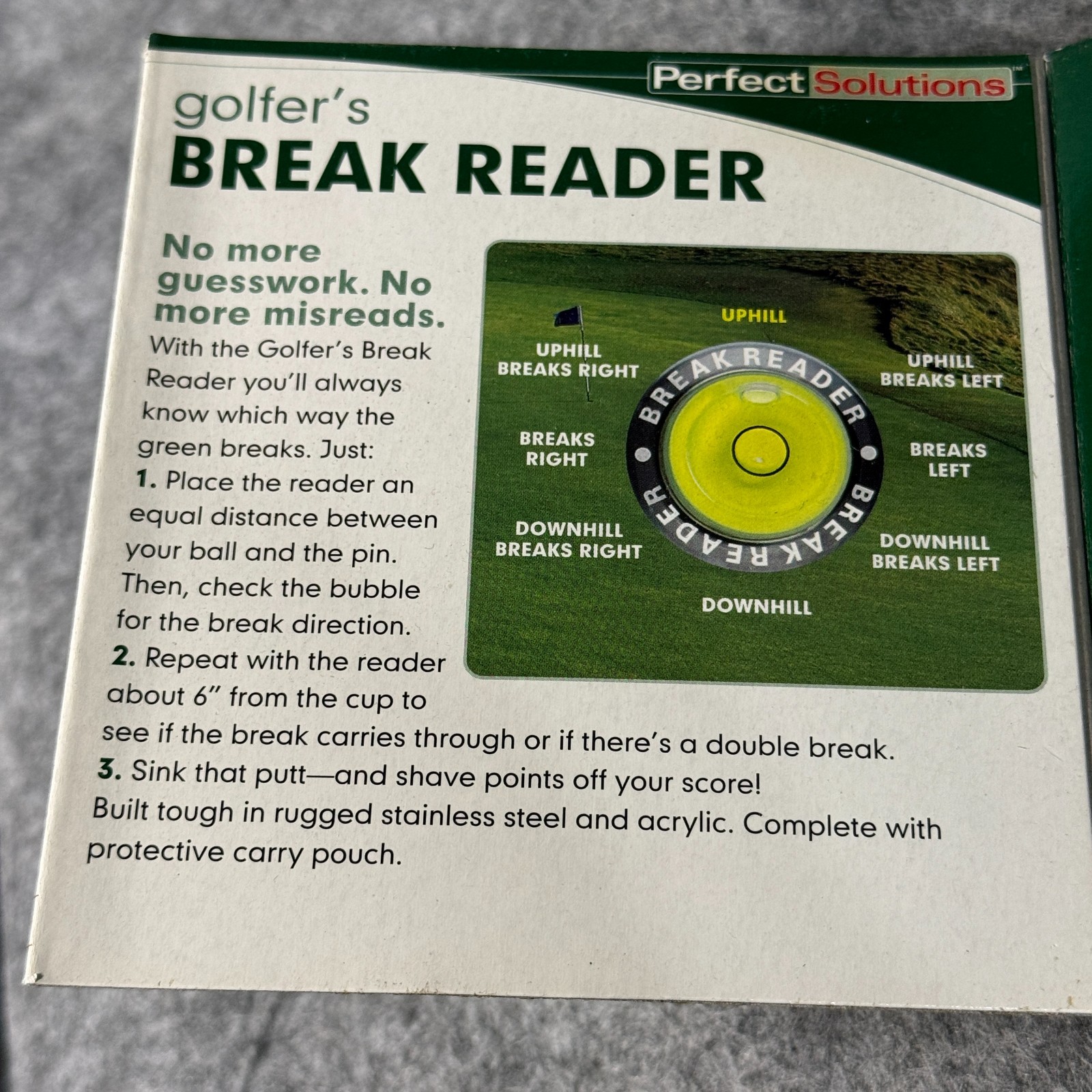 Golfer's Break Reader - Golf Green Slope Indicator
