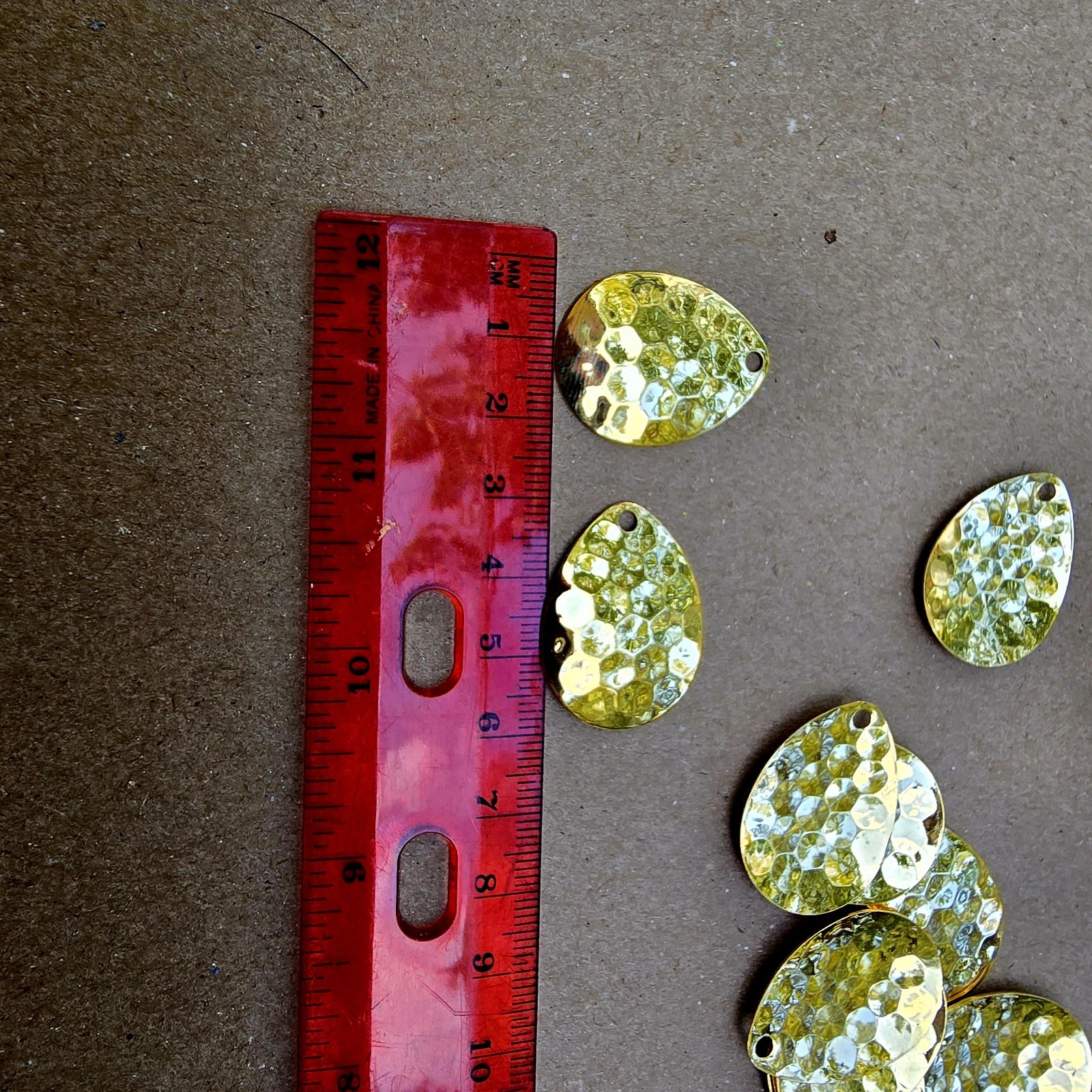 25ct #4 Premium Gold Hammered Colorado Blades For Lures