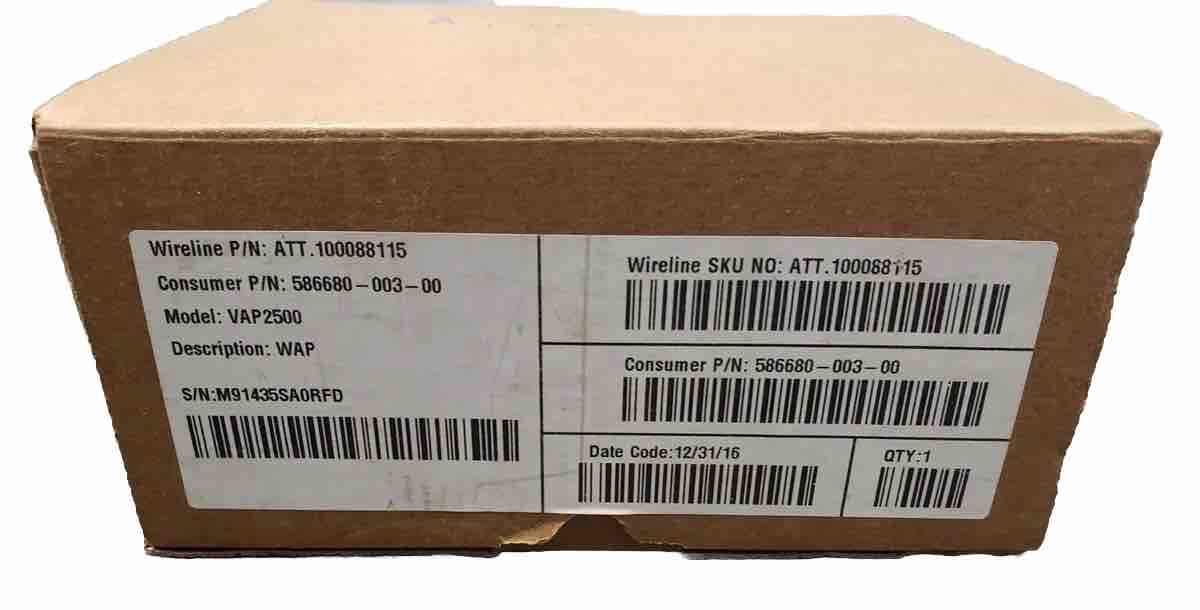 ARRIS Model VAP2500 AT&T U-verse Wireless Access Point WAP w/ Power Adapter ATT