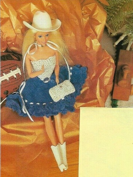 SQUARE DANCE DRESS FASHION DOLL DIGEST SIZE CROCHET PATTERN INSTRUCTIONS