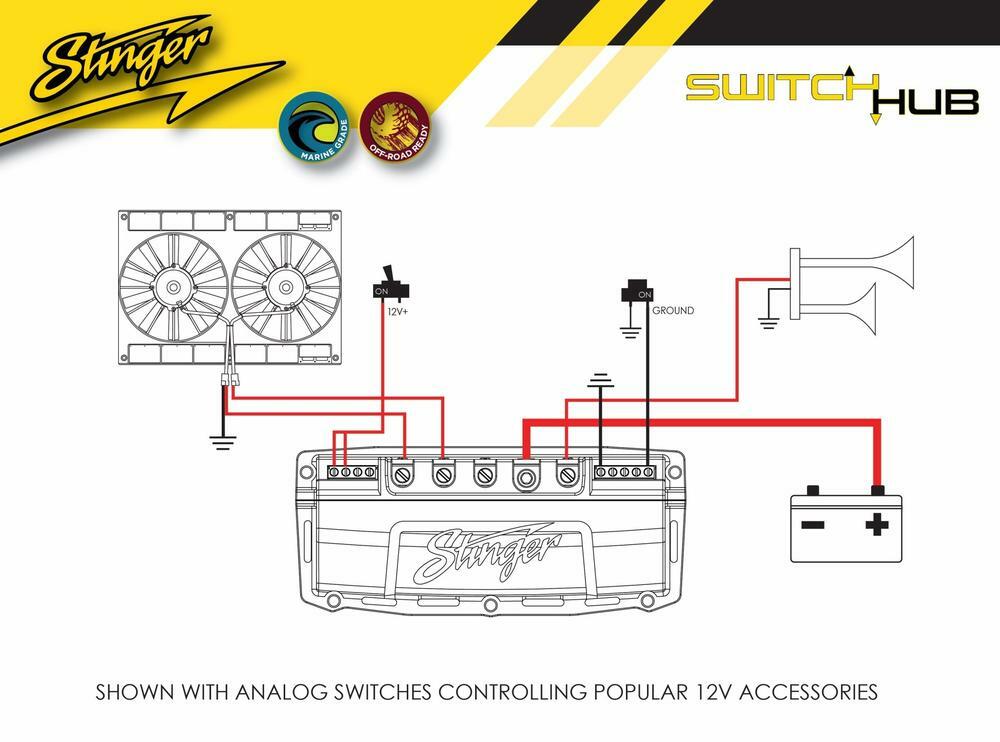 New Stinger SPXSH440 SwitchHUB 4-Channel 100 Amp High Current Relay Block