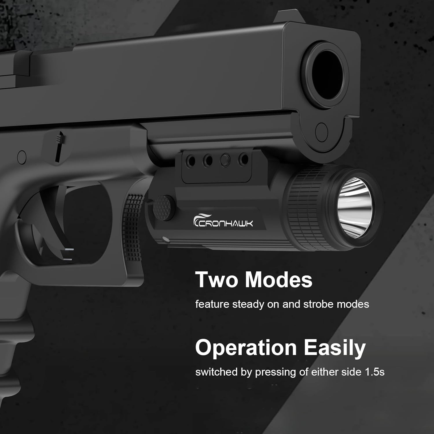 Pistol Flashlight Rechargeable 700 Lumen Rail Mounted Tactical Flashlight Compac