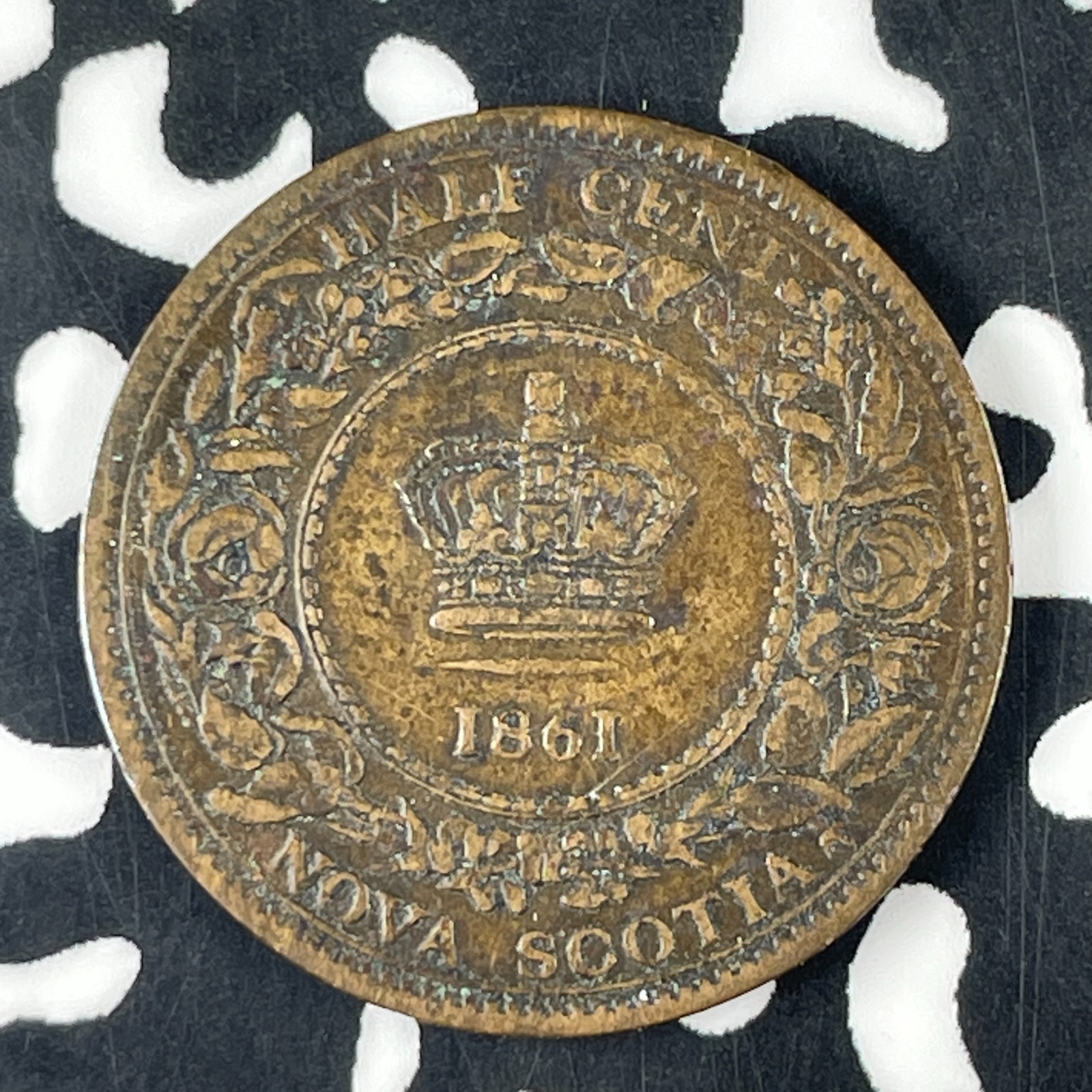 1861 Nova Scotia 1/2 Cent Half Cent Lot#C9980 Nice!