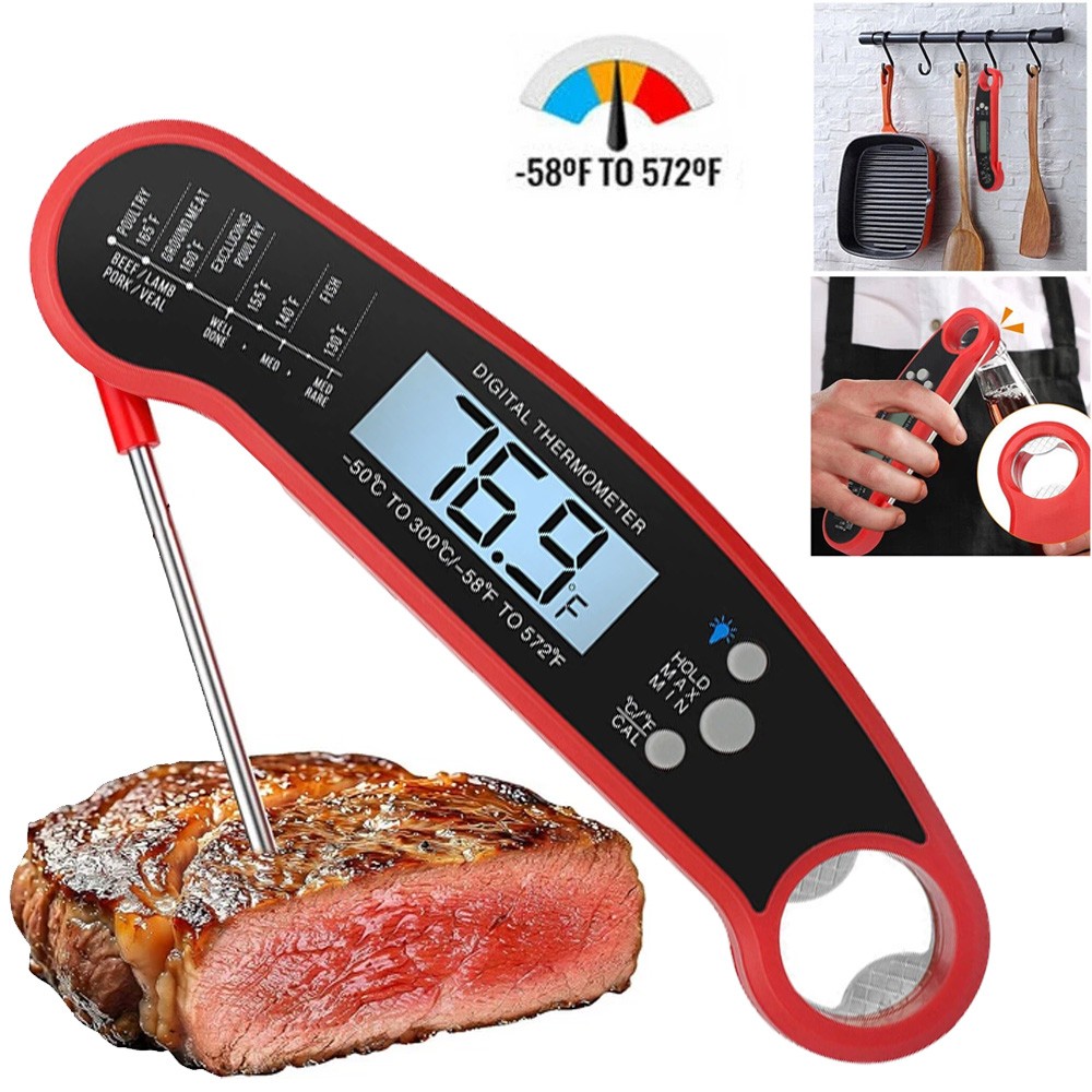 Instant Read Digital Meat Thermometer Fast for Kitchen Food Cooking BBQ Grilling