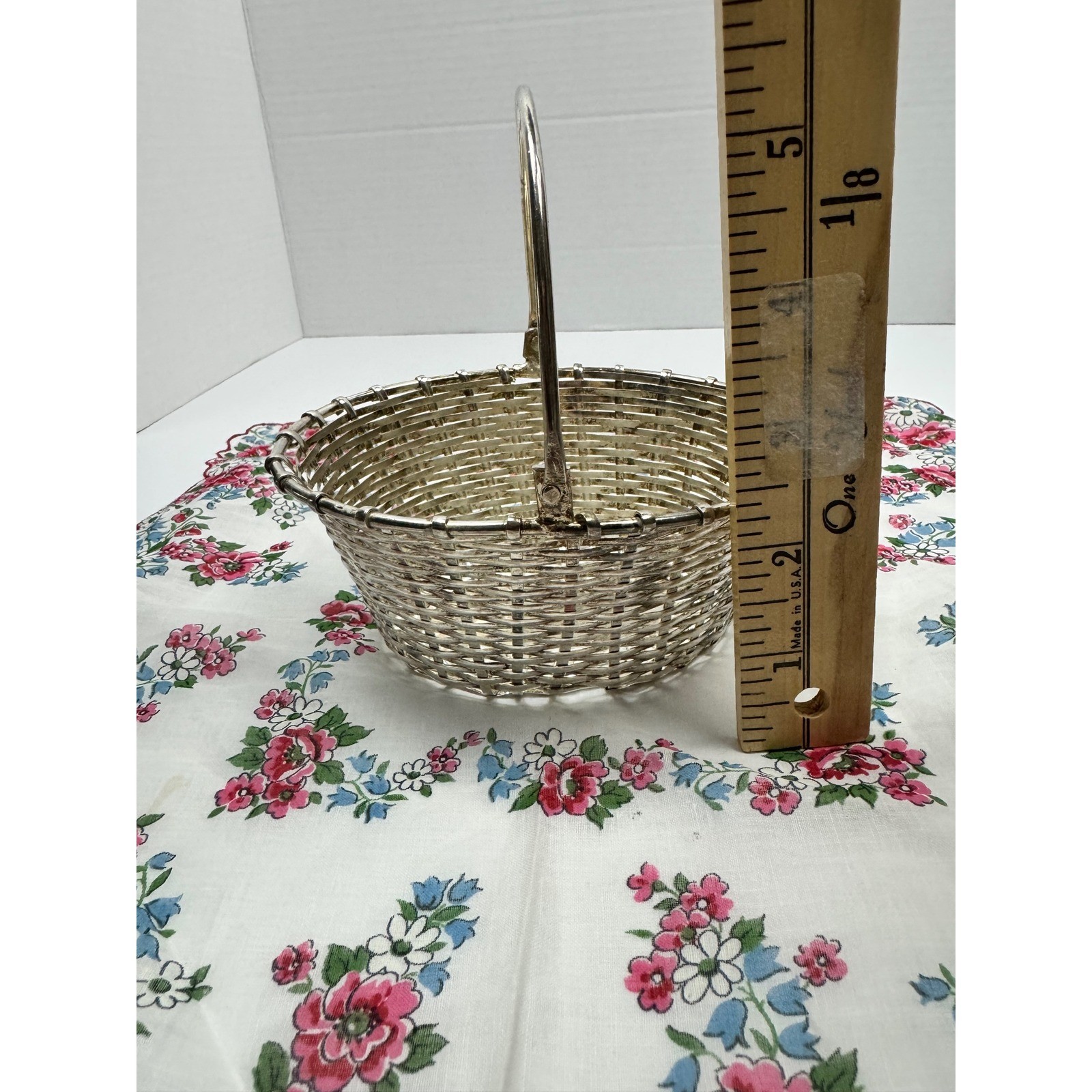 Vintage 2 Silver Plated Small Woven Wire Baskets AMC New York Easter Decor