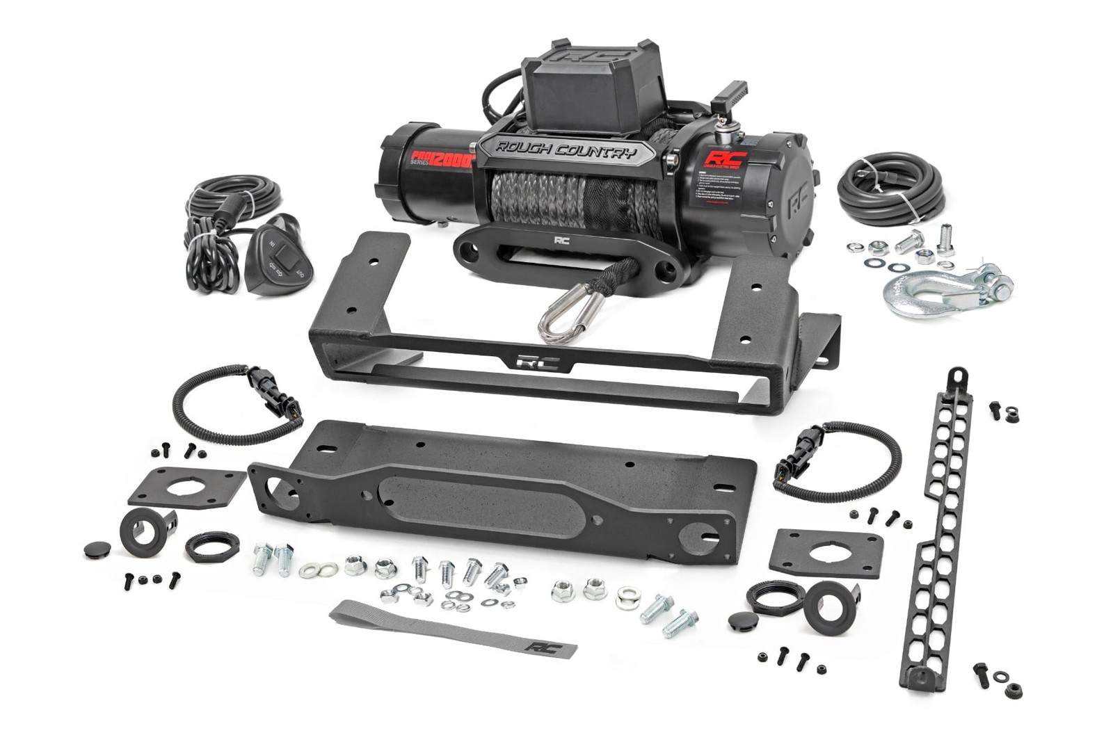 Rough Country 51097 Winch Mount Kit w/Winch Steel Bumper 21-26 Ford Bronco OEM