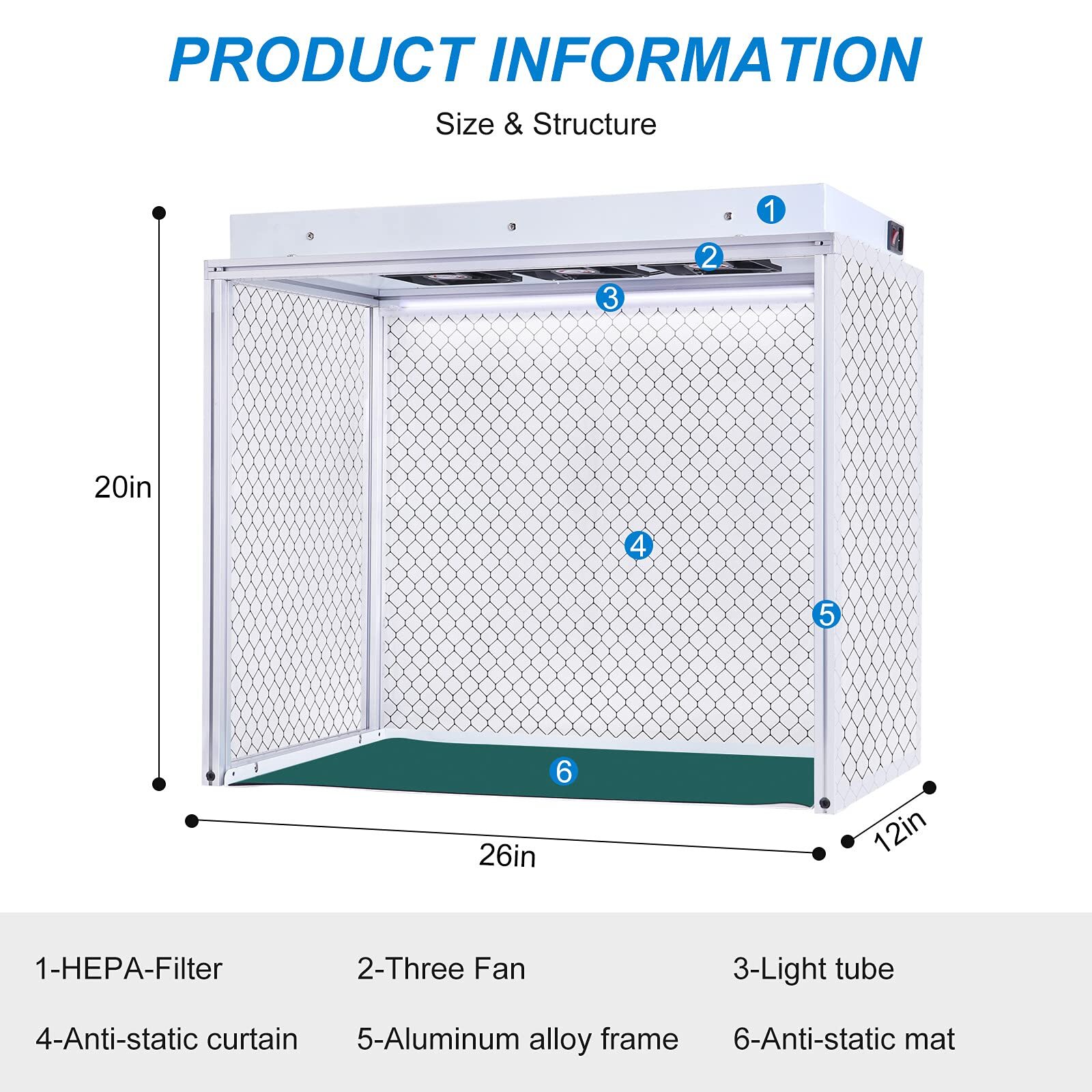 110V Vertical Air Flow Clean Bench Dust Free Workstation for Lab Workshop