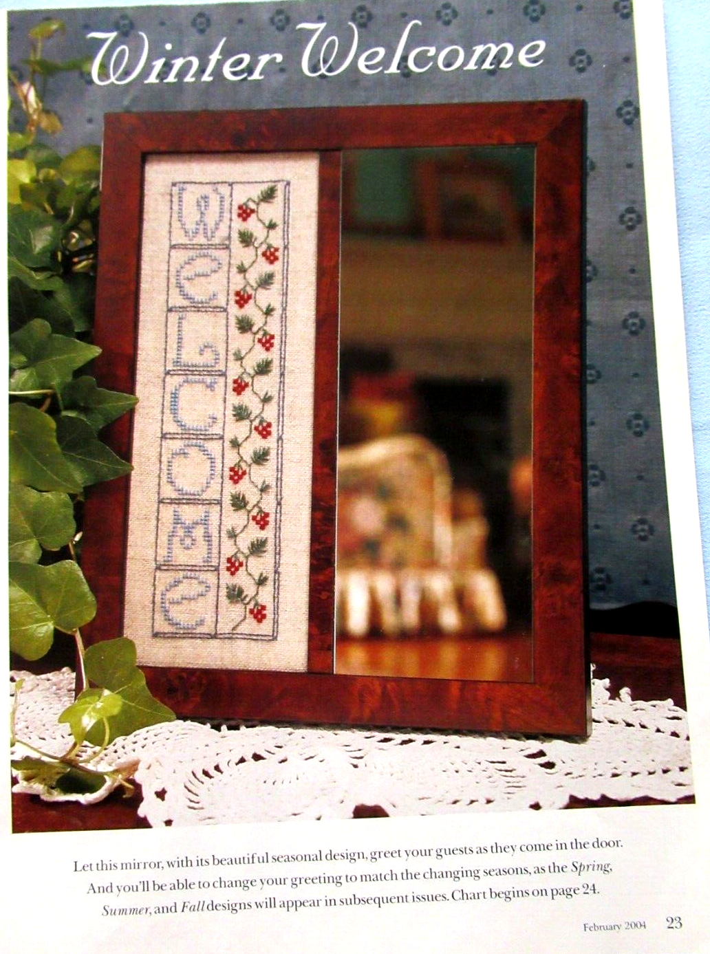 Winter Welcome True Gift Thyself Emerson Specialty Stitch CROSS STITCH PATTERNS