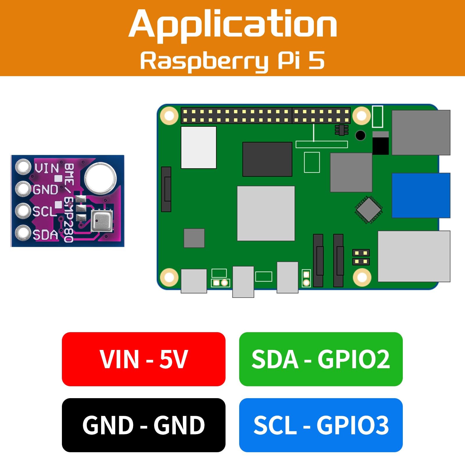 4PCS BME280 3.3V Sensor Module Atmospheric Pressure Temperature Humidity Arduino