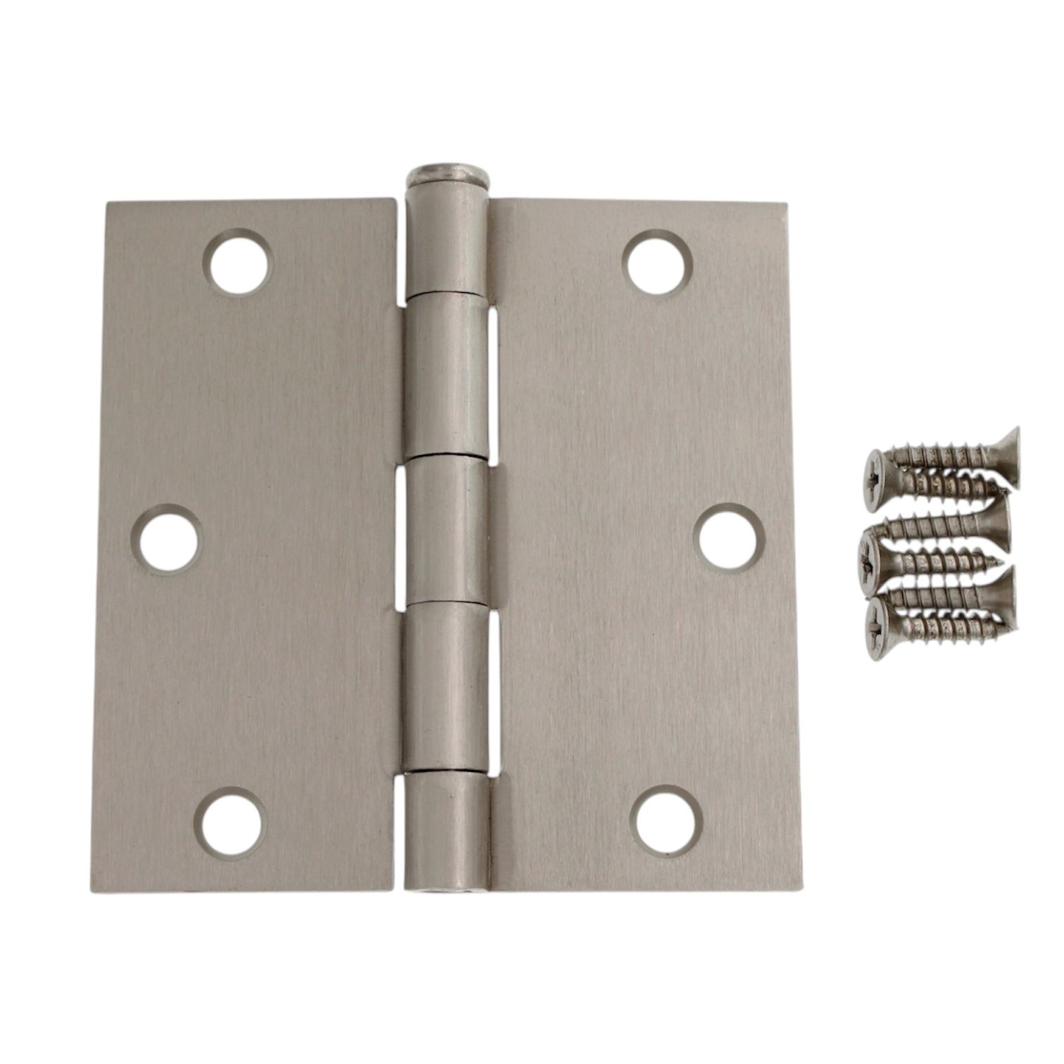 Warwick 15 Pack 3 1/2" Door Hinges Square Corner Satin Nickel DA3013SN
