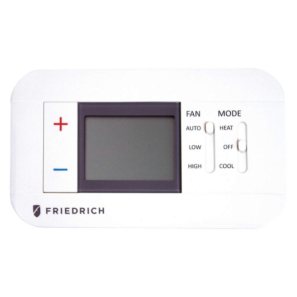 FRIEDRICH RT7 Wired Thermostat,24VDC,Plastic,White 54ZV40
