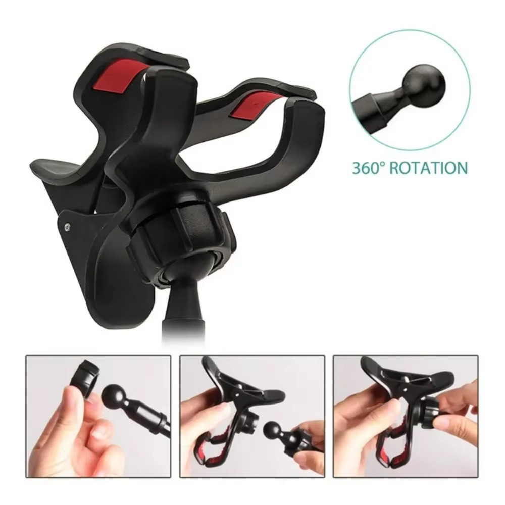 Universal Adjustable Long Arm Phone Stand Desk Bedside Mount Black