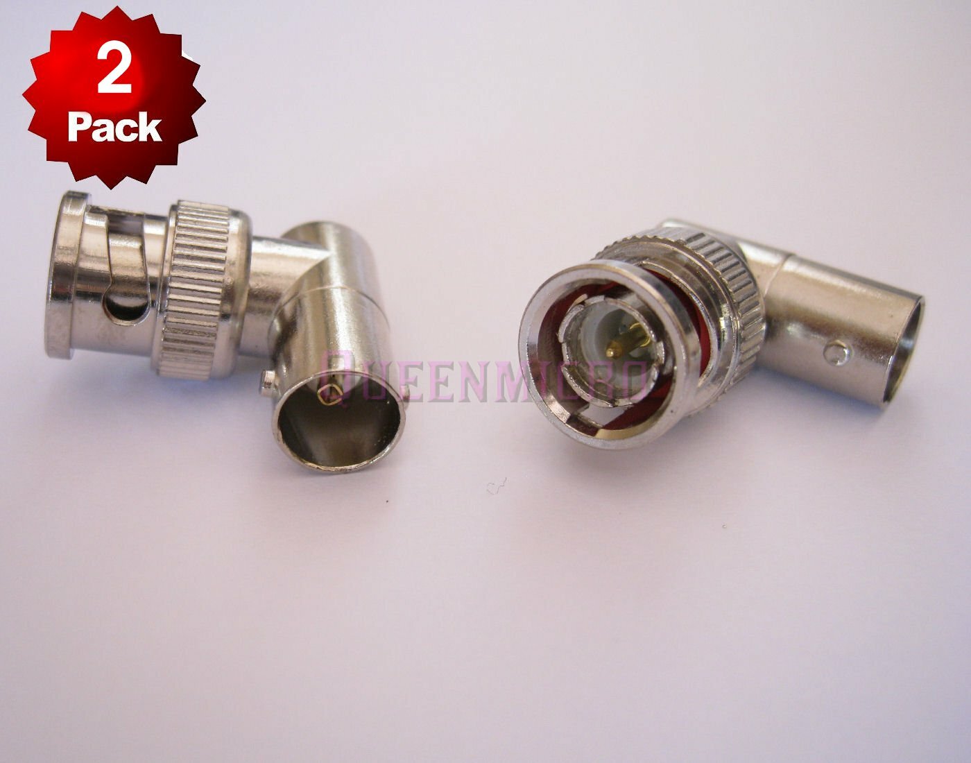 2x BNC Male to Female Right Angle 90 Degree Connector Coax Adapter CCTV Camera