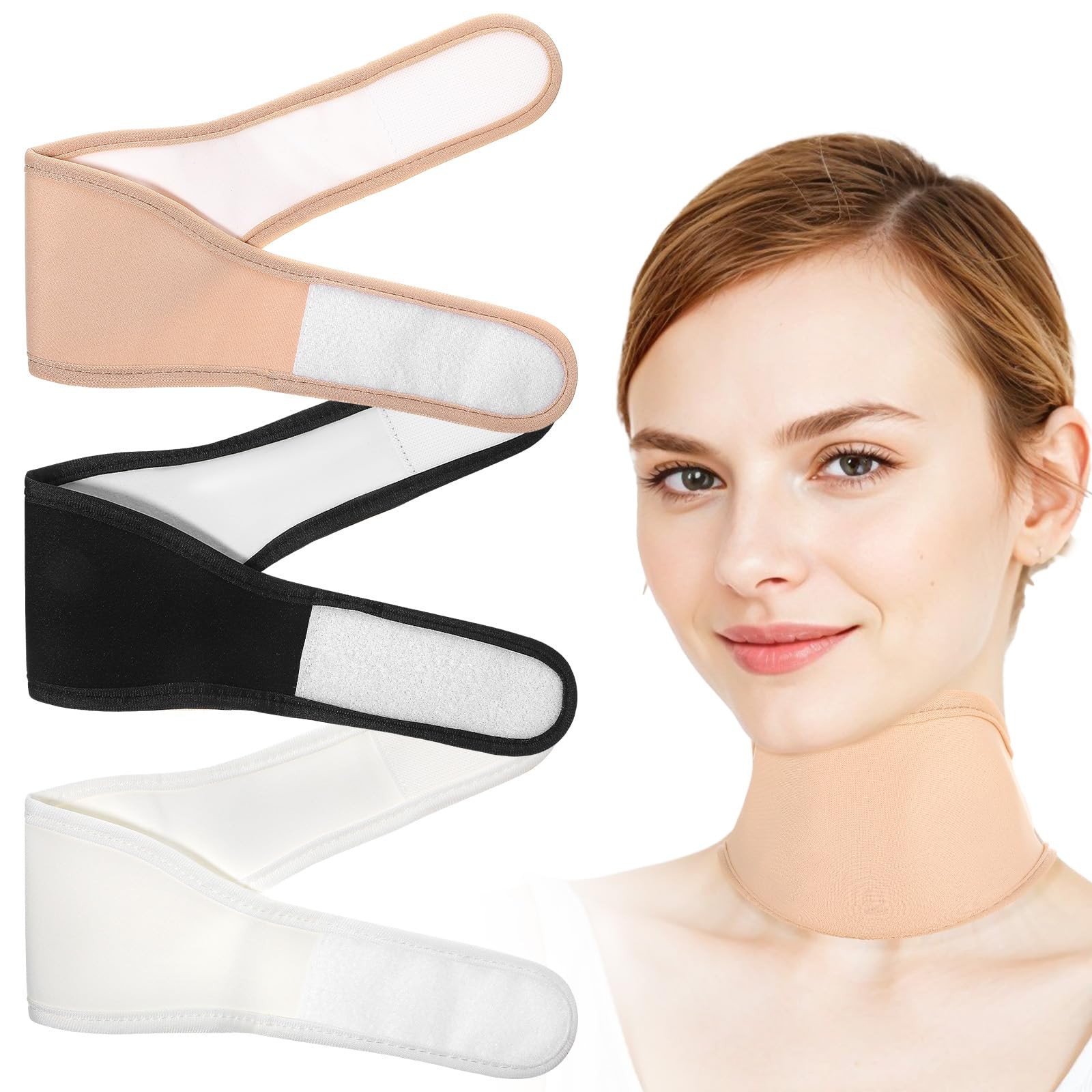 Castor Oil Pack for Thyroid Neck, 3 Pcs Reusable Organic Castor Oil Neck Wrap Co