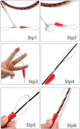 100ft Fish Tape Cable Puller Kit - 1/6" PET Wire Guide for Electrical Wiring