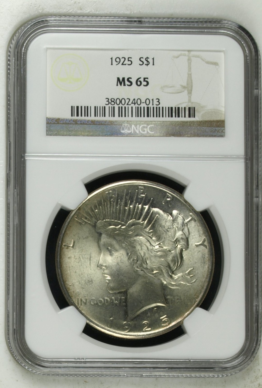 1925 Peace Dollar NGC MS 65 - Impeccable Gem Specimen!