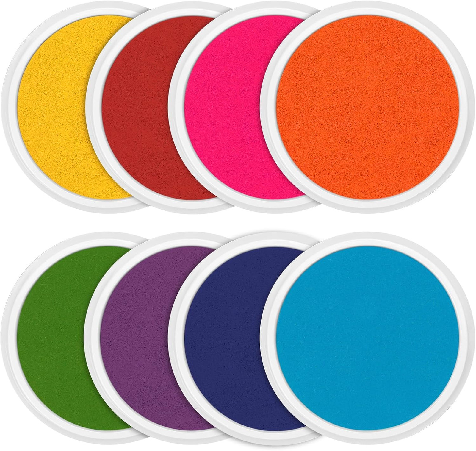 7 Inch Kids Ink Pad Set with Washable Non-Toxic Colors Large Stamp Pad for