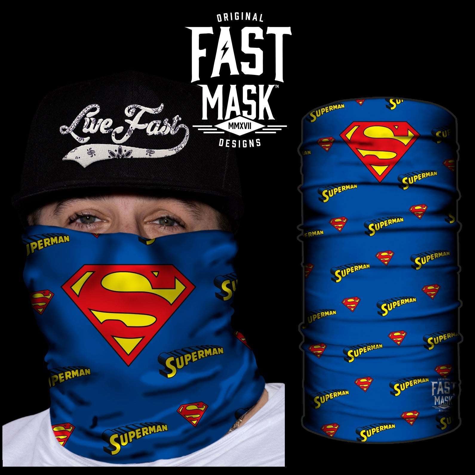 Classic Superman - Now With Sewn Edges - Neck Gaiter