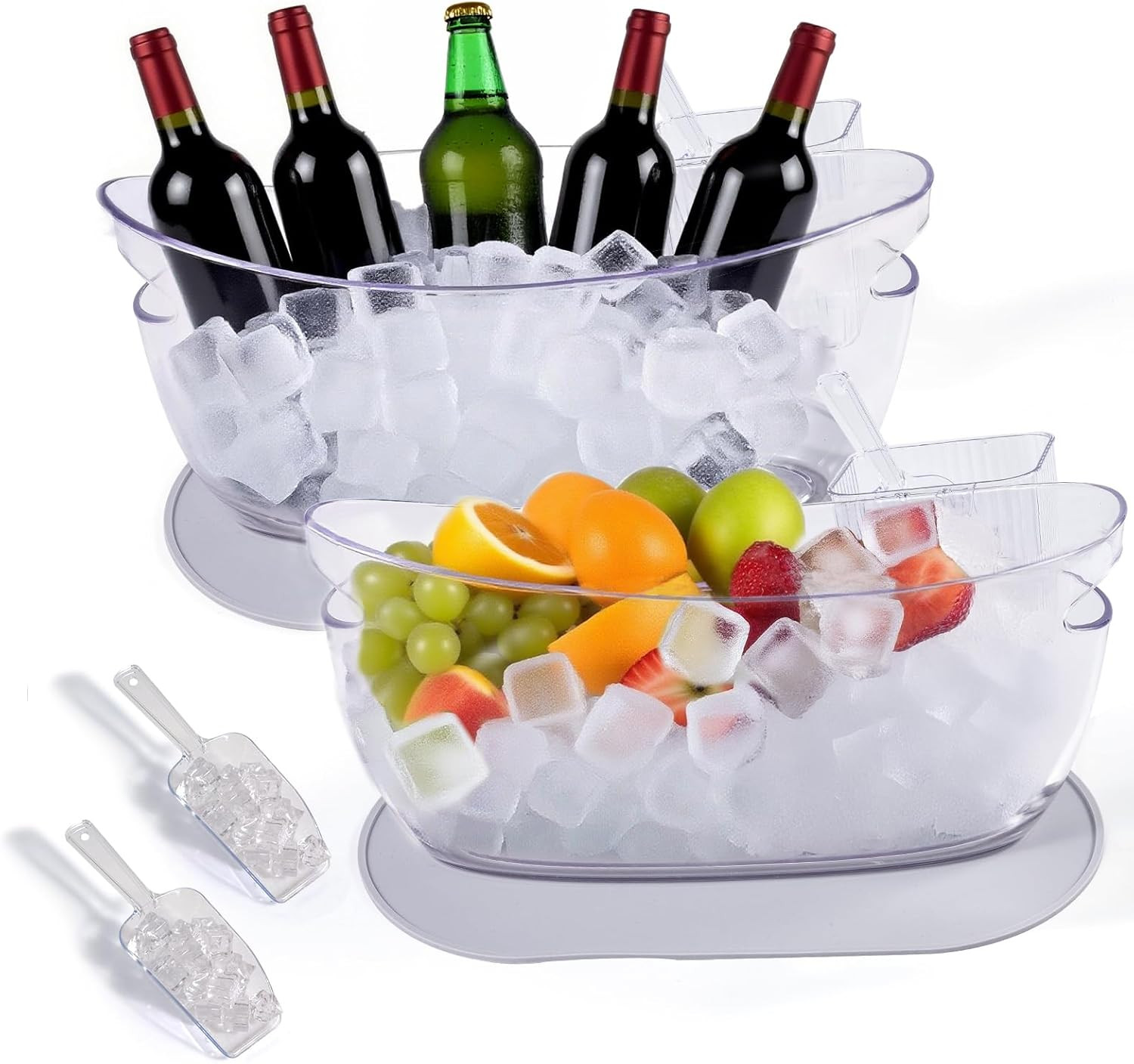Ice Bucket，Upgraded Beverage Tub with anti Condensation Silicone Pad and Ice Sco