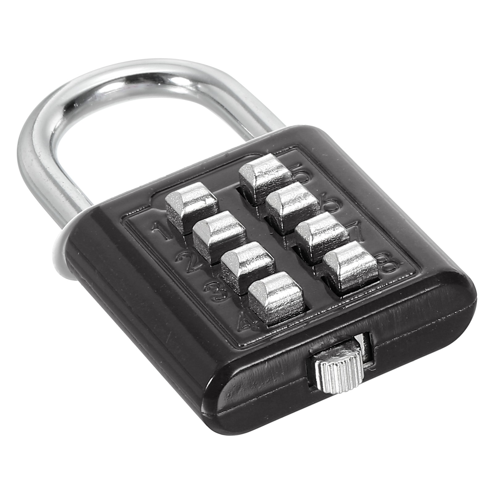8 Digit Button Combination Padlock 4 Digit Locking Mechanism Lock Black