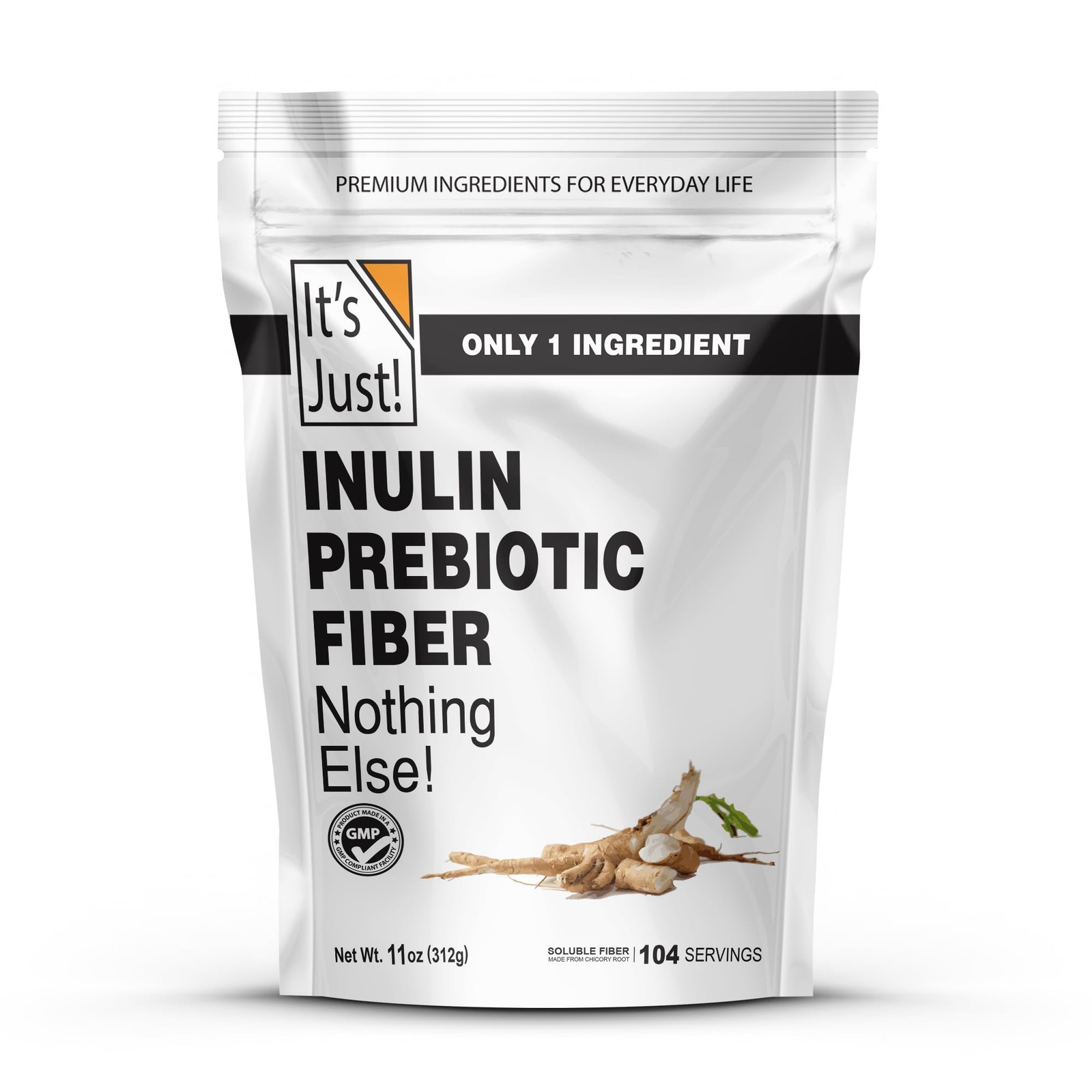 It's Just! - Inulin Prebiotic Fiber, Water Soluble, 11 Ounce (Pack of 1)
