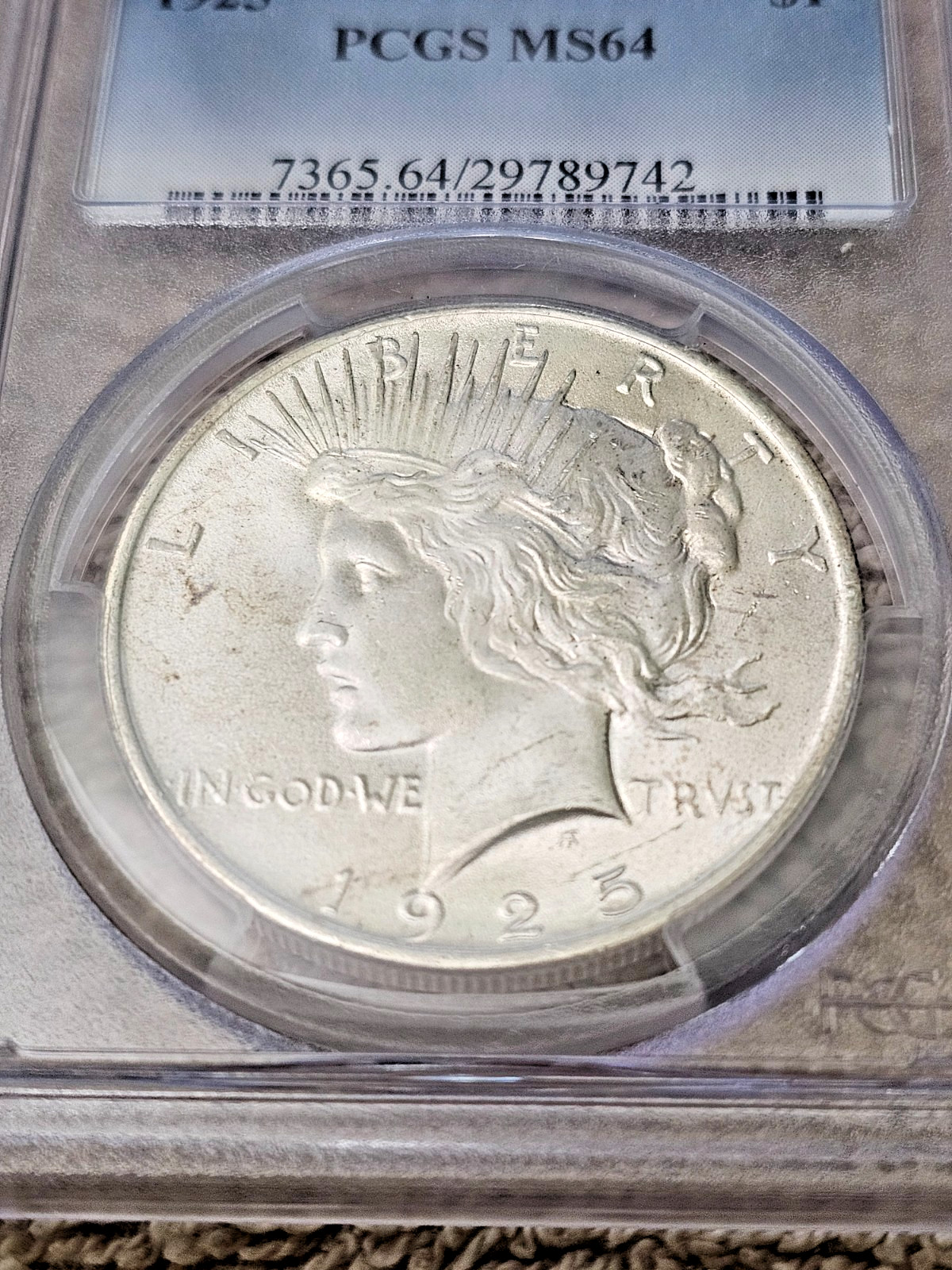 1925 Silver Peace Dollar PCGS MS64 Free shipping