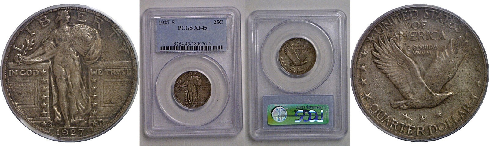 1927-S Standing Liberty Quarter PCGS XF-45
