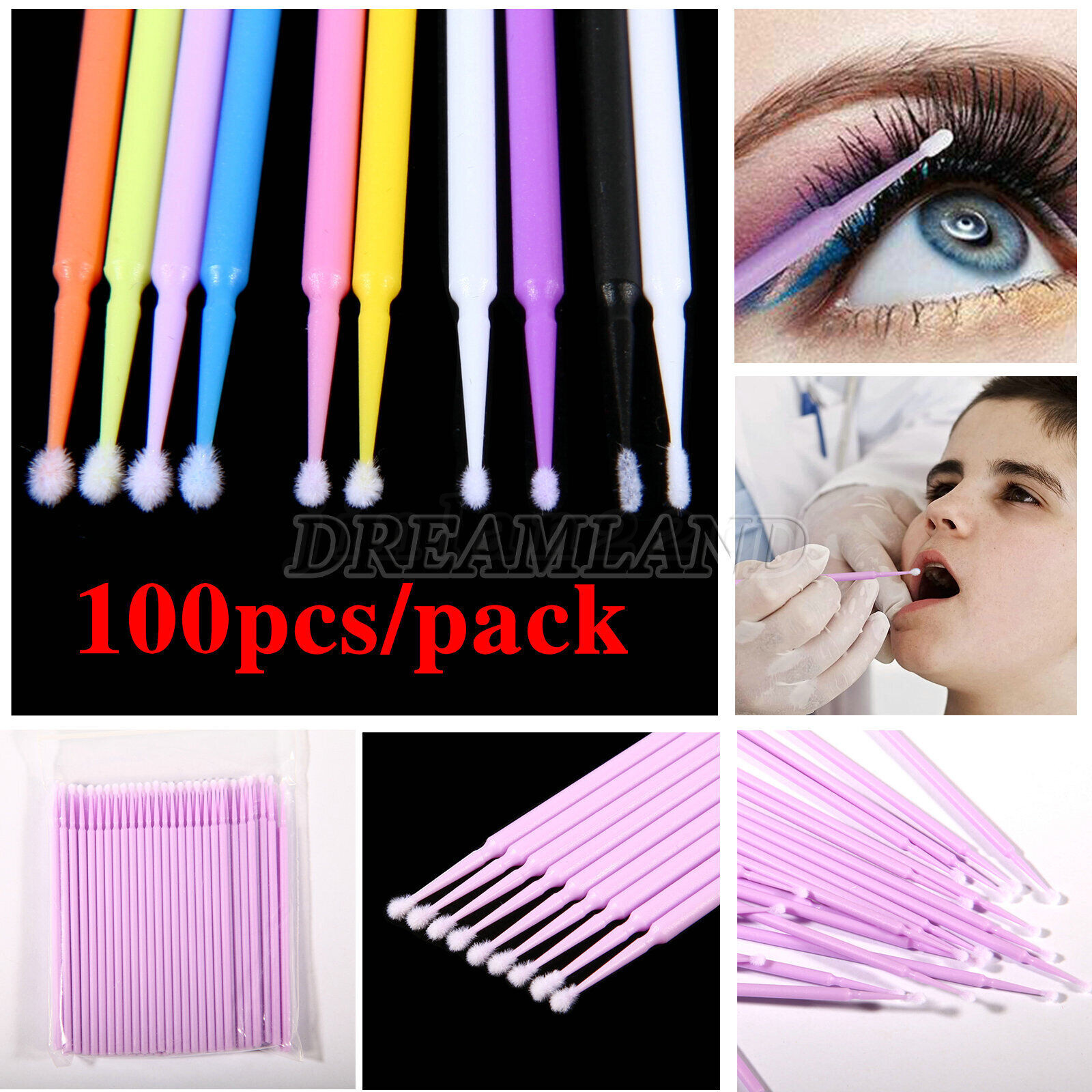 100pcs/pack Dental microbrush brushes applicator tip regular/fine/ultrafine SA