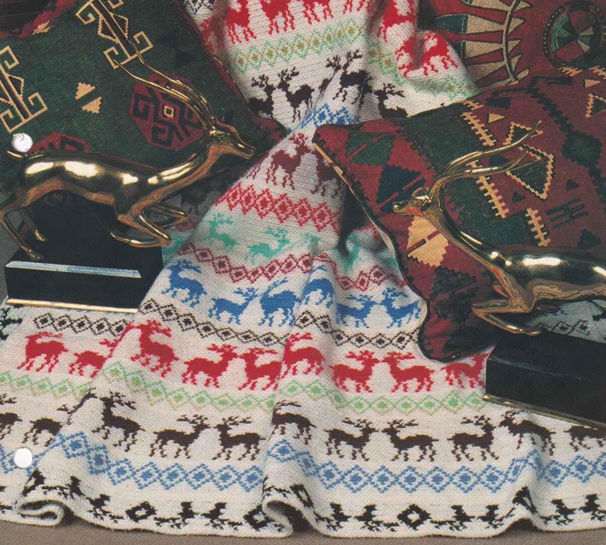 Annie's Crochet Afghan DEER & DIAMONDS Pattern Leaflet