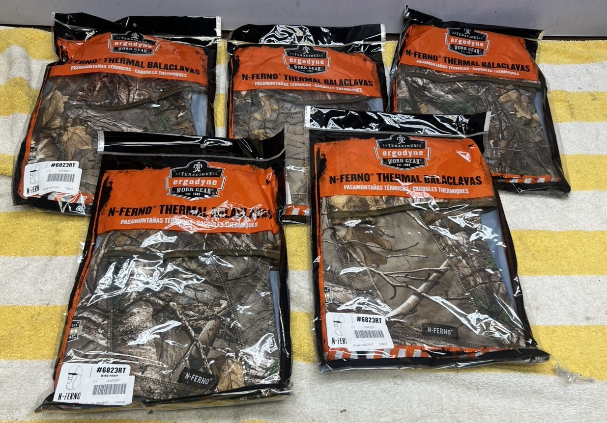 (5) Ergodyne N-Ferno Thermal Balaclava  # 6823RT  lot of (5)